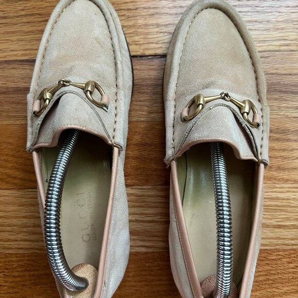 Vintage Gucci tan suede penny loafers womens size, Italy - Picture 1 of 8